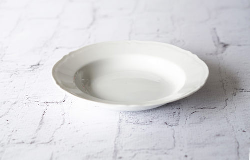 PLATO HONDO LOZA GRANDE BLANCO TEXTURA
