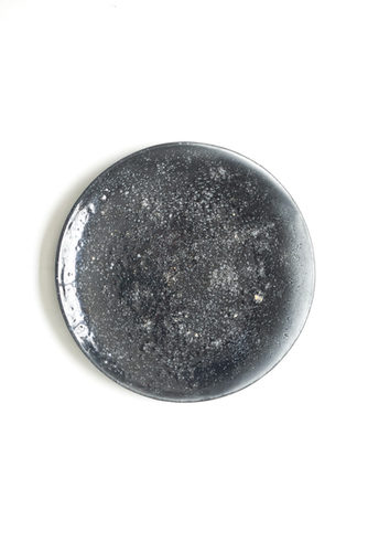 PLATO CRISTAL GRANDE NEGRO CON RELIEVE