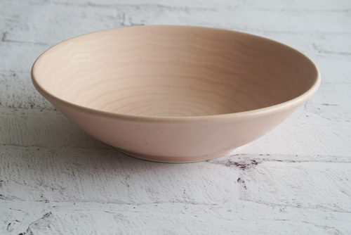 PLATO HONDO LOZA GRANDE ROSA TEXTURA