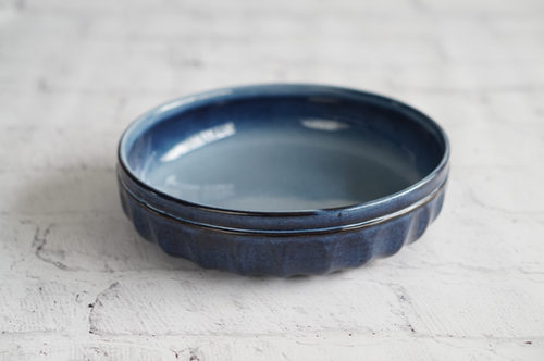 PLATO HONDO LOZA GRANDE AZUL DISEÑO