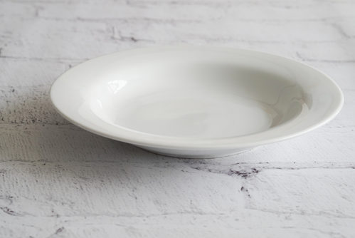 PLATO HONDO LOZA GRANDE BLANCO