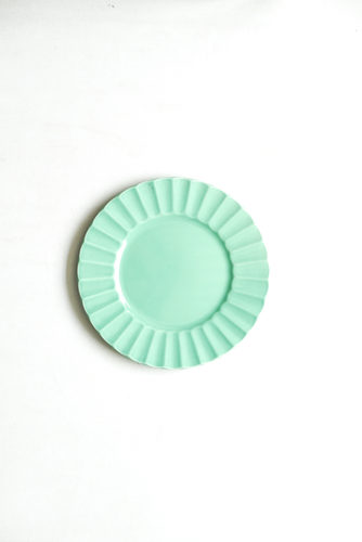 PLATO LOZA MEDIANO VERDE CON BORDE