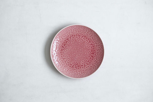 PLATO LOZA MEDIANO ROSA DISEÑO