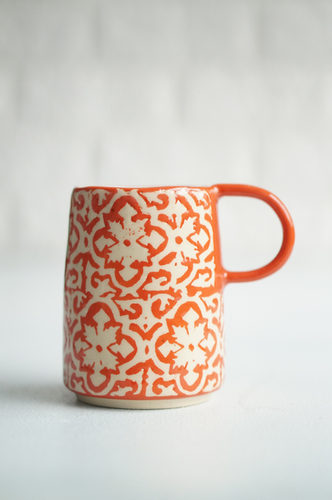 TAZA LOZA GRANDE DISEÑO NARANJA