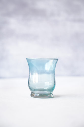 VASO VIDRIO PEQUEÑO AZUL DISEÑO