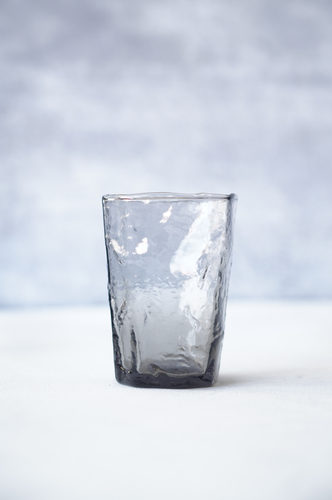VASO VIDRIO GRANDE GRIS TEXTURA