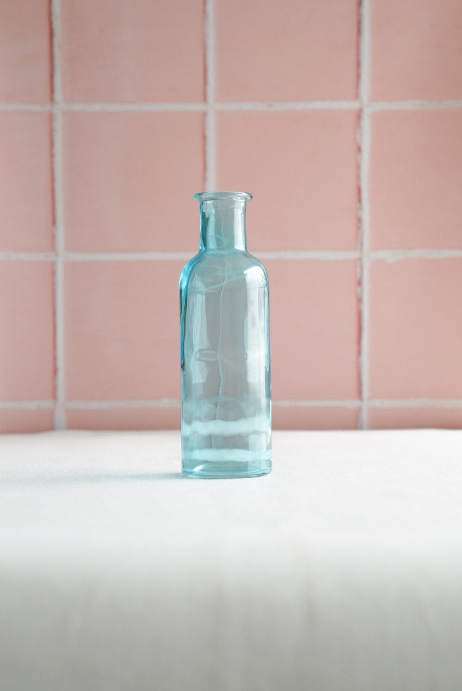 BOTELLA VIDRIO MEDIANA DISEÑO AZUL