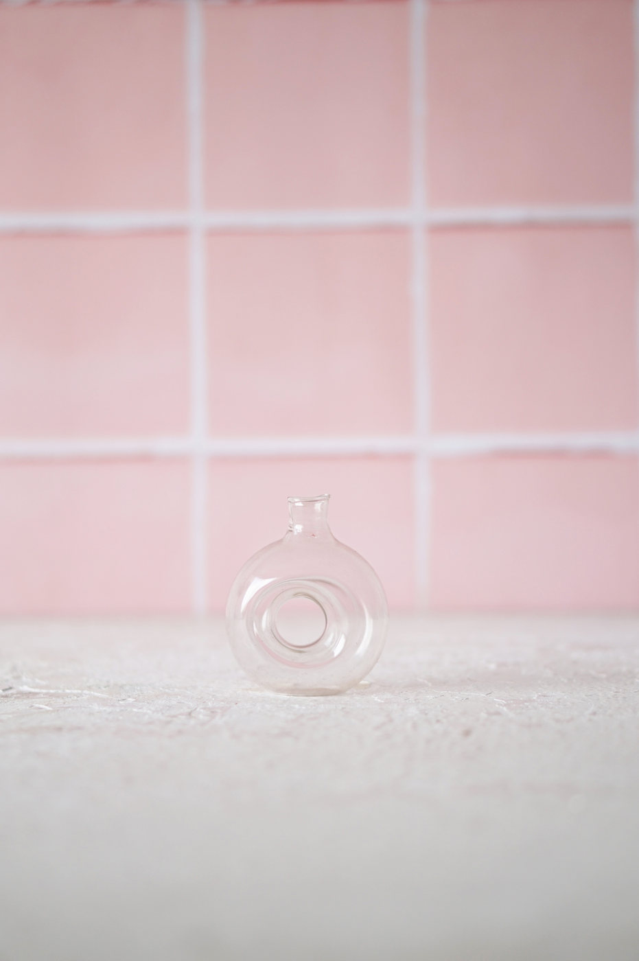 BOTELLA VIDRIO MINI CON DECORACION CIRCULAR