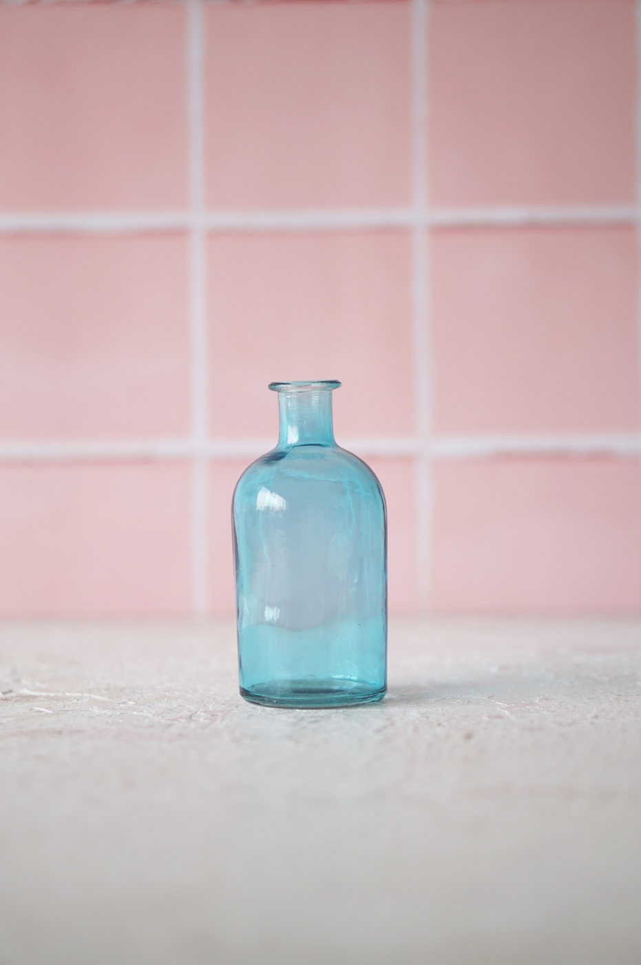 BOTELLA VIDRIO PEQUEÑA DISEÑO AZUL