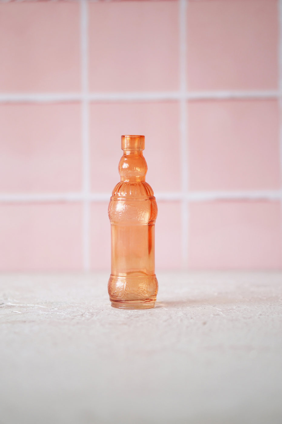 BOTELLA VIDRIO MEDIANA TEXTURA NARANJA