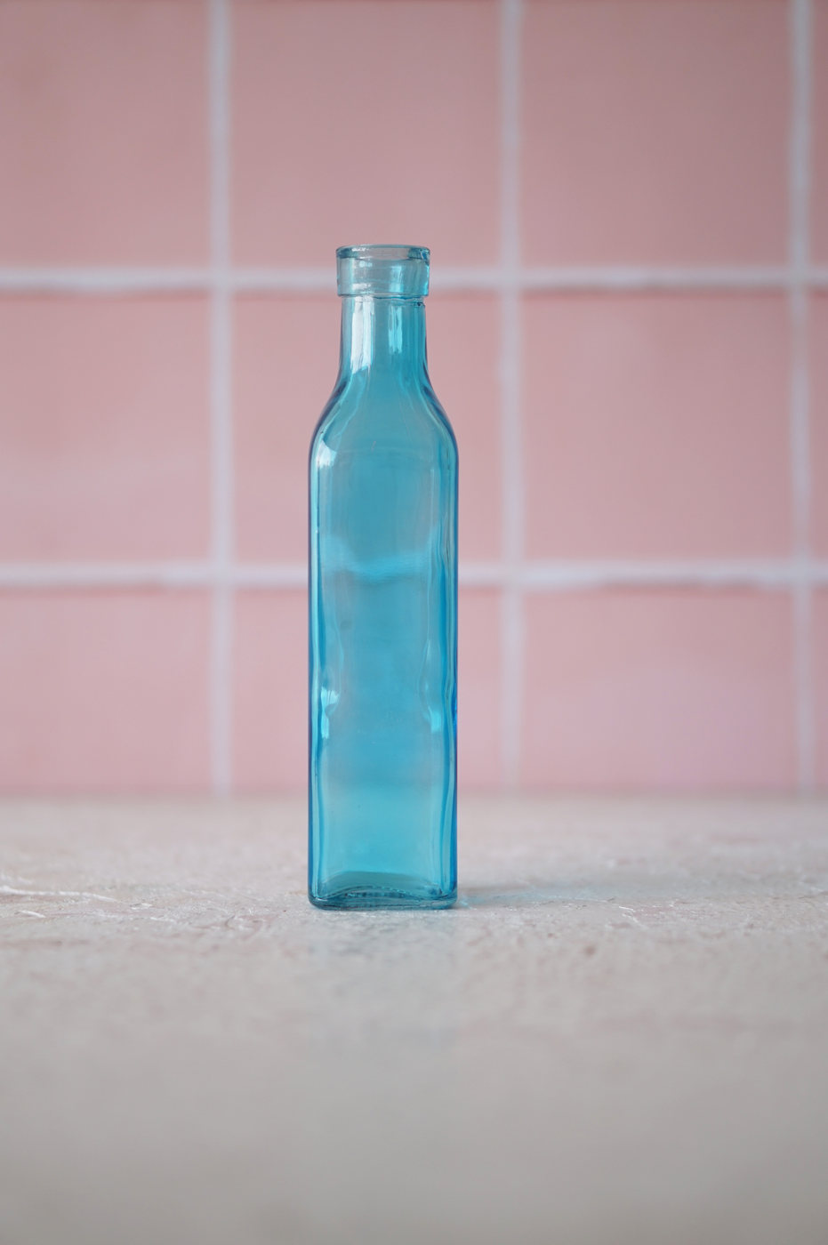 BOTELLA VIDRIO GRANDE DISEÑO AZUL