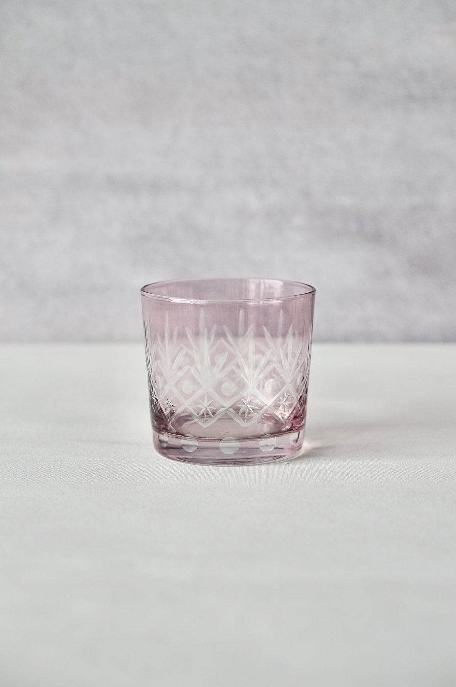 VASO VIDRIO MEDIANO ROSA TEXTURA