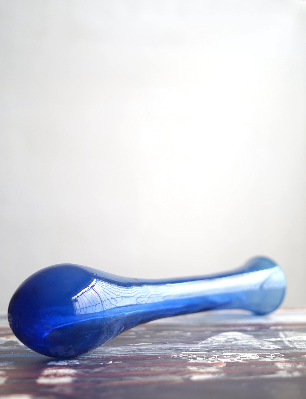 FLORERO VIDRIO AZUL GRANDE DISEÑO