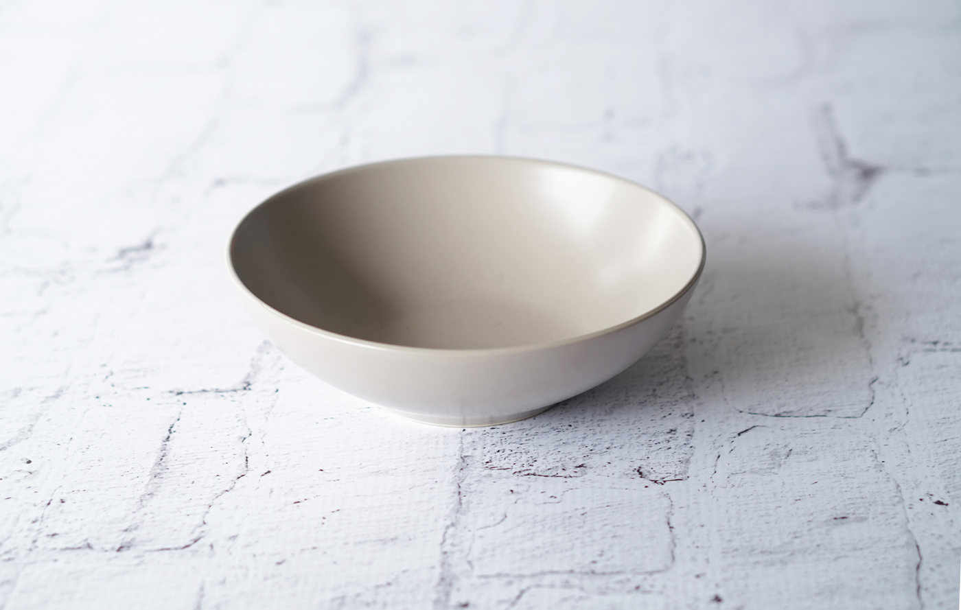 PLATO HONDO LOZA MEDIANO GRIS
