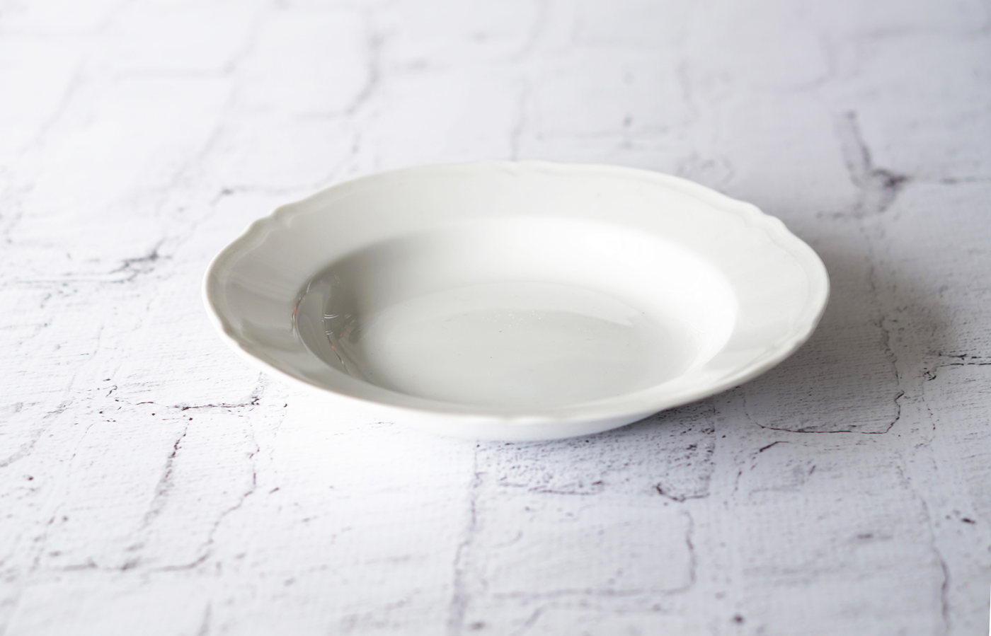PLATO HONDO LOZA GRANDE BLANCO TEXTURA