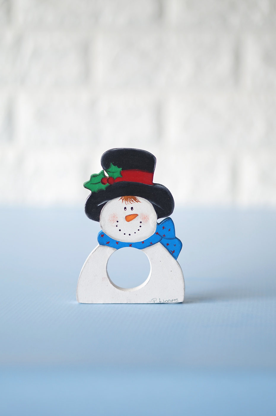 SERVILLETERO MUÑECO DE NIEVE DECORACION