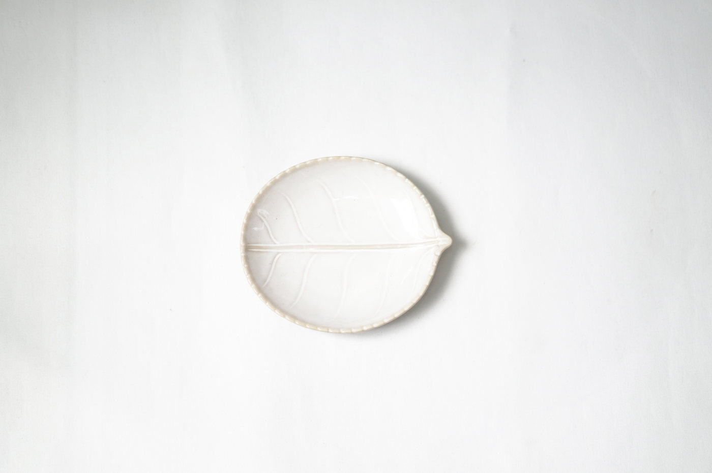 PLATO LOZA MEDIANO BLANCO HOJA DISEÑO TEXTURA