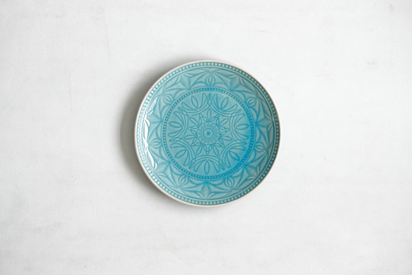 PLATO LOZA MEDIANO AZUL DISEÑO