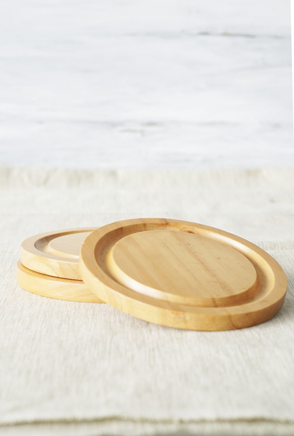 PORTA VASOS MADERA REDONDO