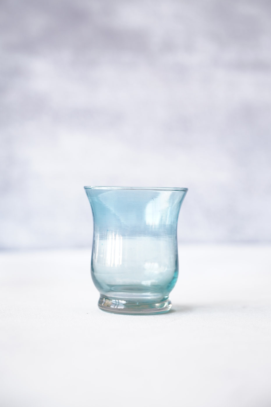 VASO VIDRIO PEQUEÑO AZUL DISEÑO